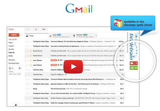 TickleTrain - Gmail Extension for Quick access